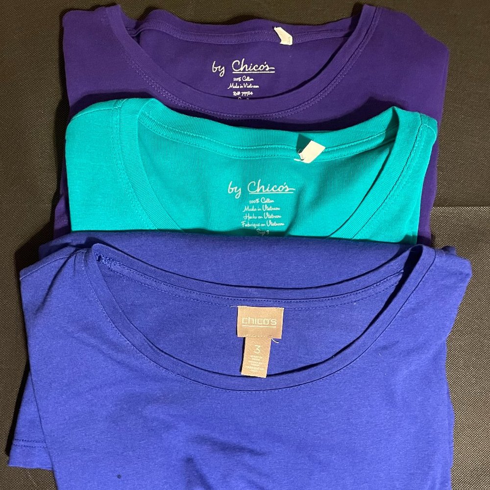 Chico's Long Sleeve Tees - 3 assorted colors - Size 3 (XL)